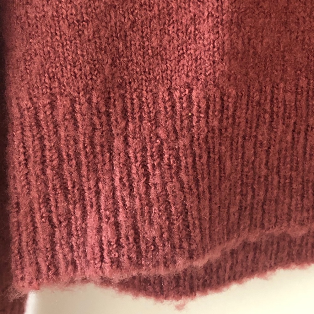 5 for $25 💕 Mauve Mid Cross Tie Fuzzy Sweater - Picture 5 of 7